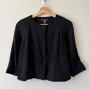 Black Cropped Button Cardigan